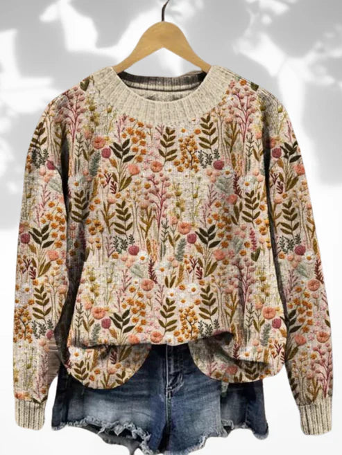 NOVA - COMFORTABLE FLORAL SWEATER