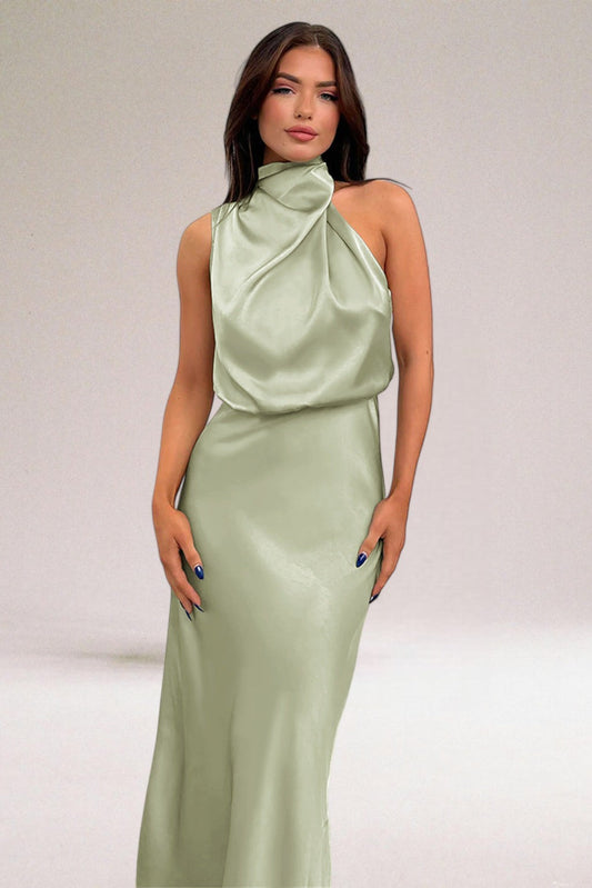 VALENTINA - SATIN DRESS WITH SOPHISTICATED DETAILS