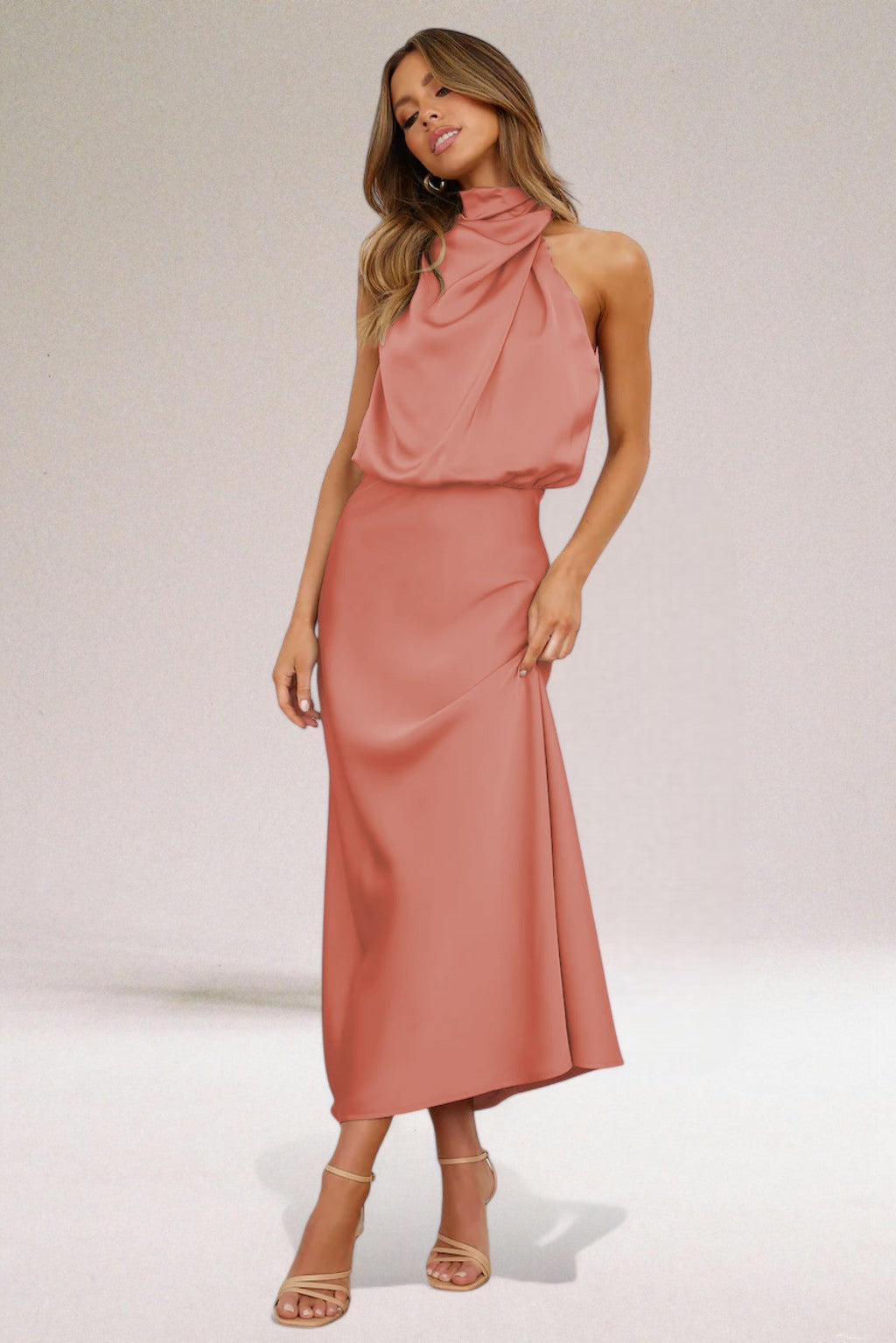 VALENTINA - SATIN DRESS WITH SOPHISTICATED DETAILS