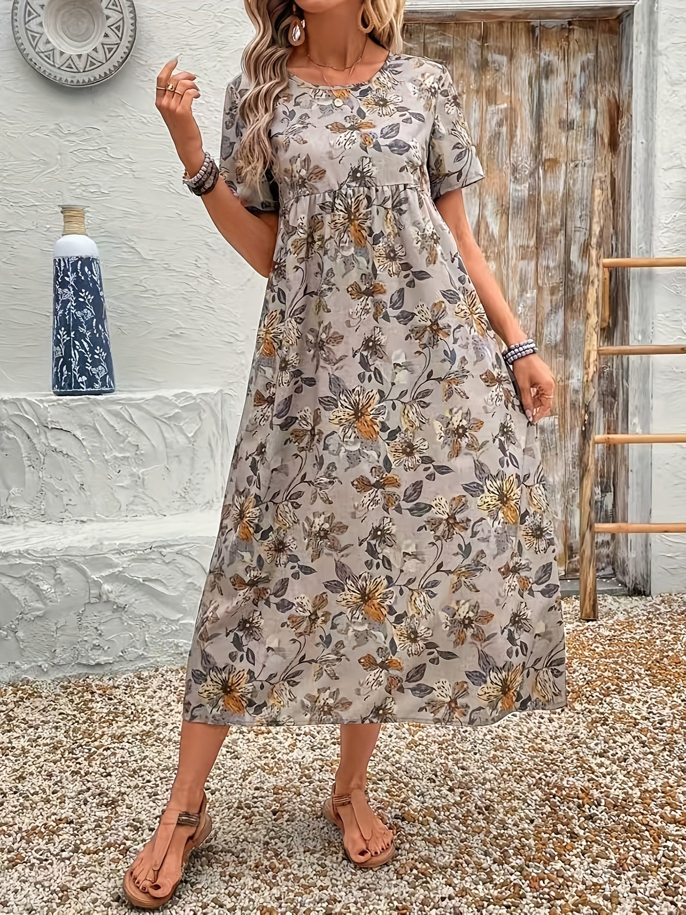 LENA - FLORAL PRINT CASUAL DRESS