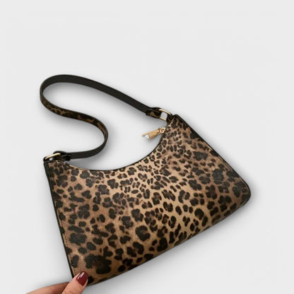 LEOPARD PRINT FRENCH-STYLE SHOULDER BAG