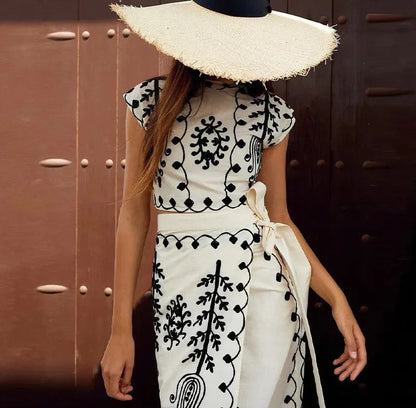 Camilla – wild garden top & skirt set