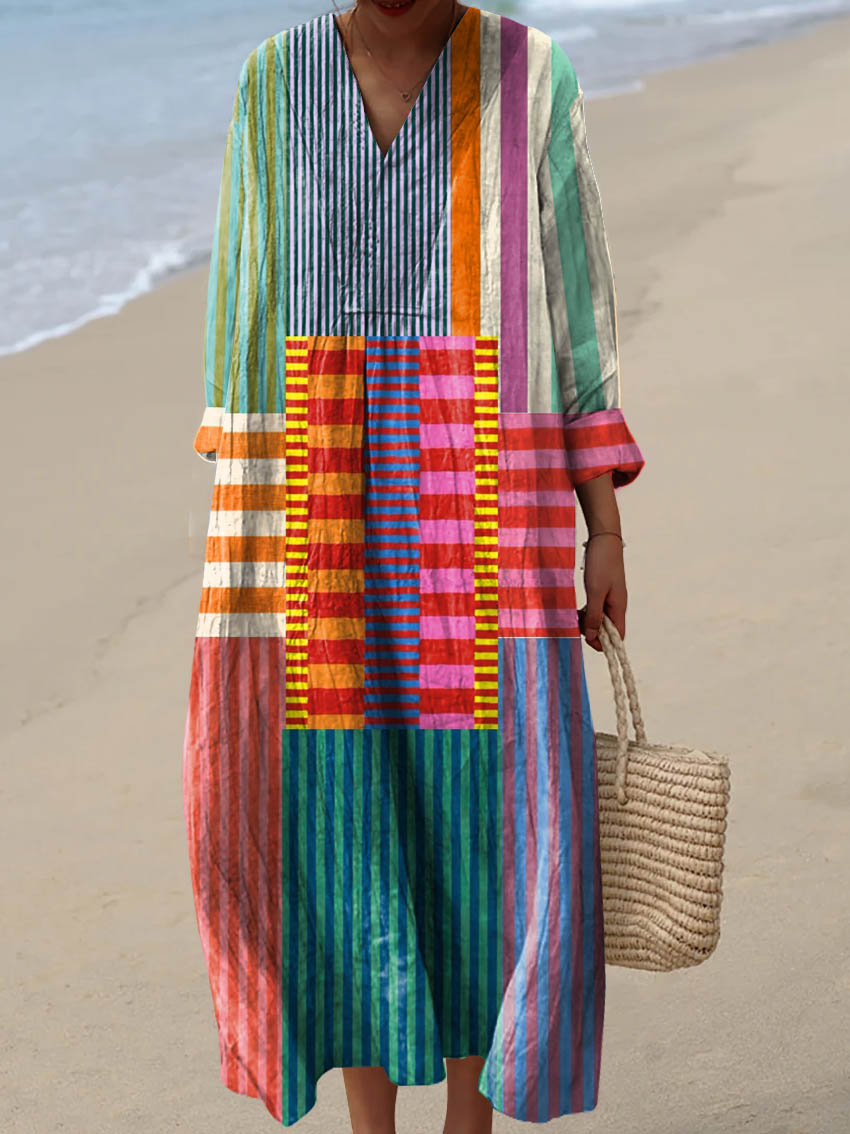 Vintage Geometric – soft rhythm cotton dress