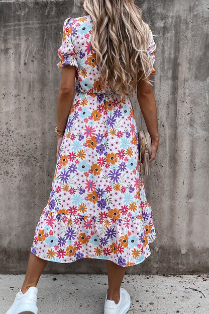 GEORGIA - FLORAL MAXI DRESS WITH V-NECK