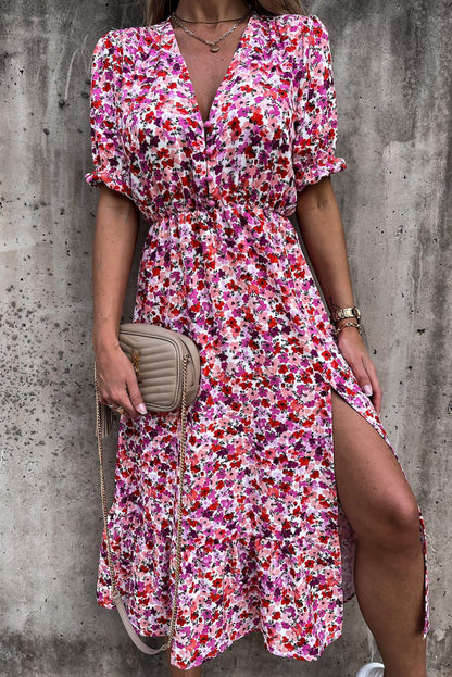 GEORGIA - FLORAL MAXI DRESS WITH V-NECK