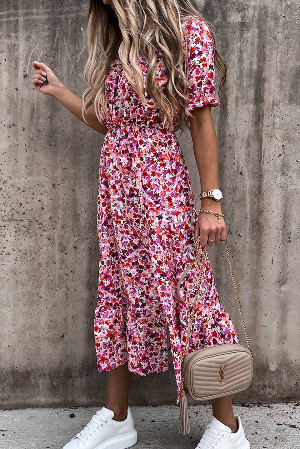 GEORGIA - FLORAL MAXI DRESS WITH V-NECK