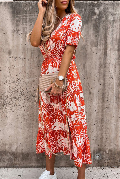 GEORGIA - FLORAL MAXI DRESS WITH V-NECK