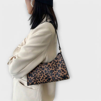 LEOPARD PRINT FRENCH-STYLE SHOULDER BAG