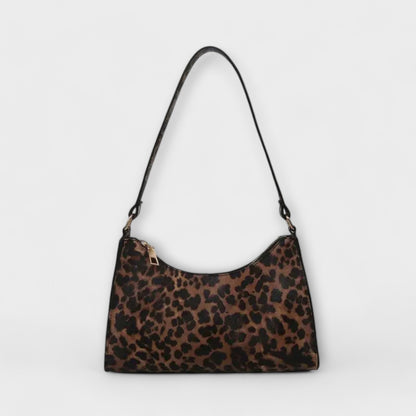 LEOPARD PRINT FRENCH-STYLE SHOULDER BAG