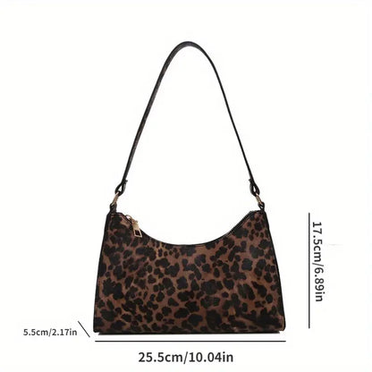 LEOPARD PRINT FRENCH-STYLE SHOULDER BAG