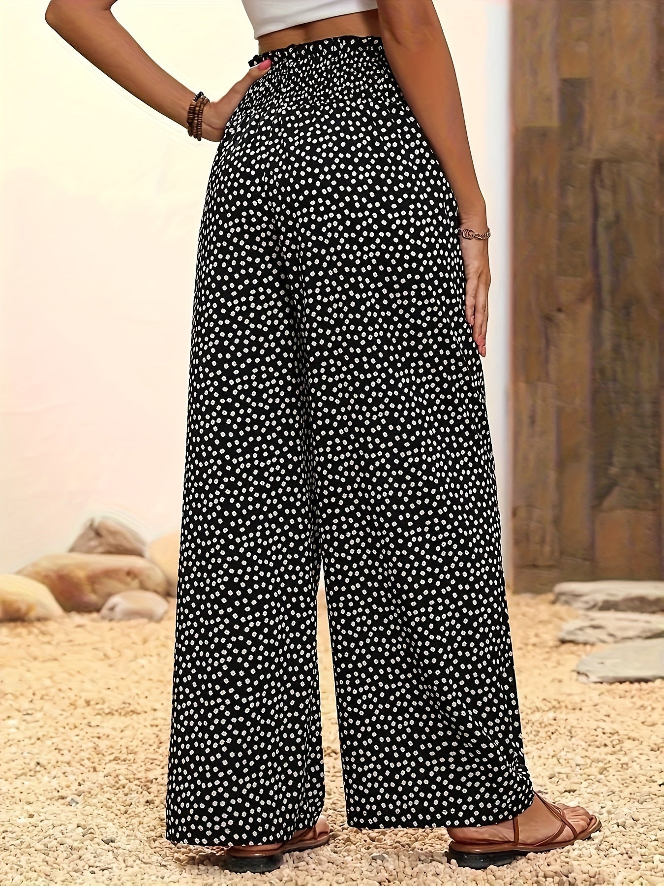 MIRA - ALLOVER PRINT WIDE-LEG PANTS