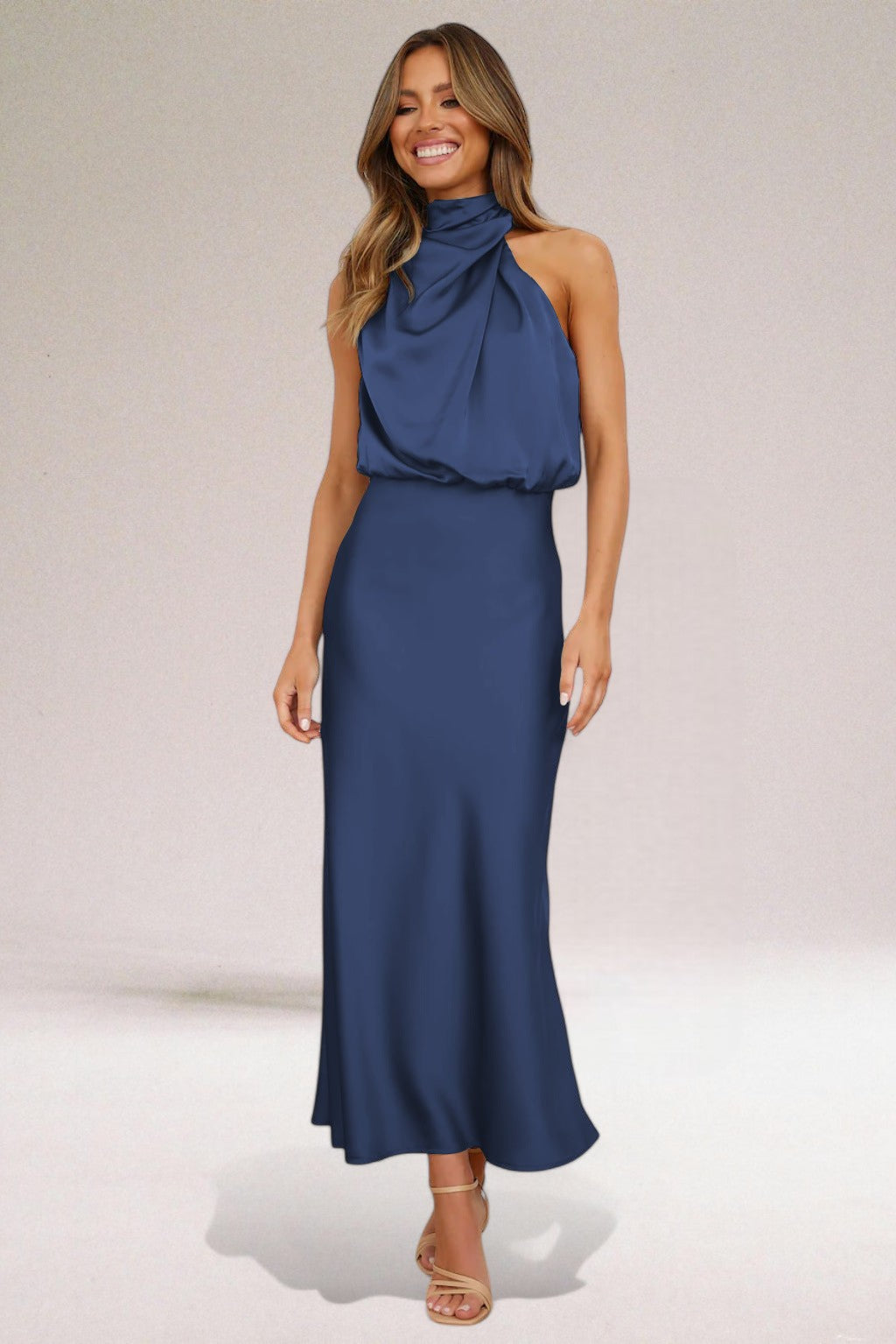 VALENTINA - SATIN DRESS WITH SOPHISTICATED DETAILS