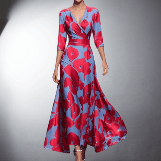 NUNZIA - CHARMING FLORAL ELEGANT EVENING GOWN