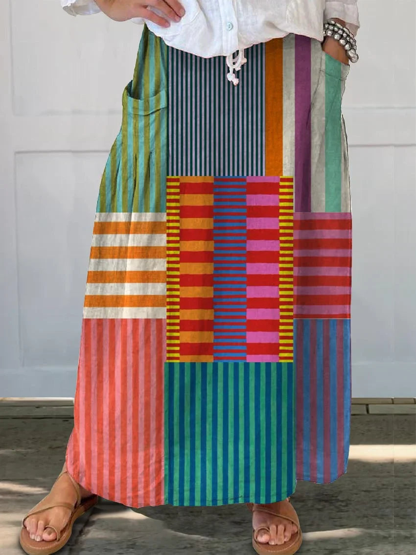 Vintage Geometric – soft rhythm cotton dress
