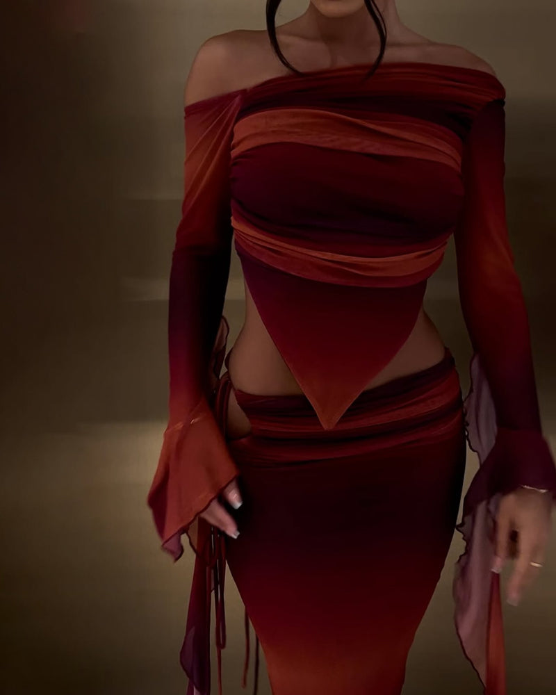 Oréane – moonlight-colored chiffon set