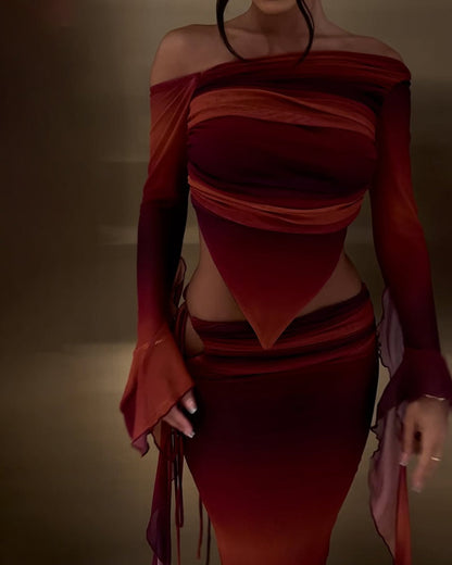 Oréane – moonlight-colored chiffon set