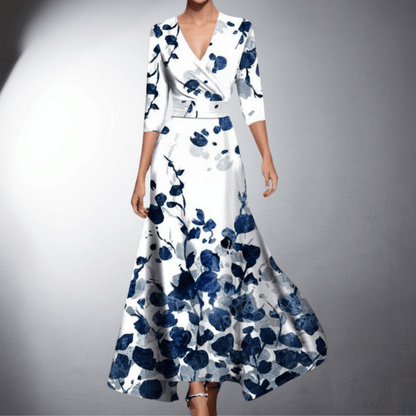 NUNZIA - ELEGANT EVENING DRESS WITH FLORAL CHARM