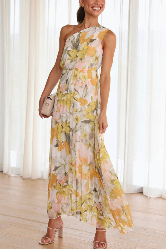 CAPRICE - PRINTED OFF-THE-SHOULDERS DRESS