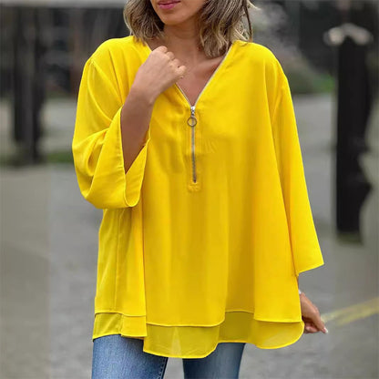Heidi – twilight drape zipped top
