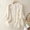CELEST - COTTON TOP WITH EMBROIDERED FLOWERS