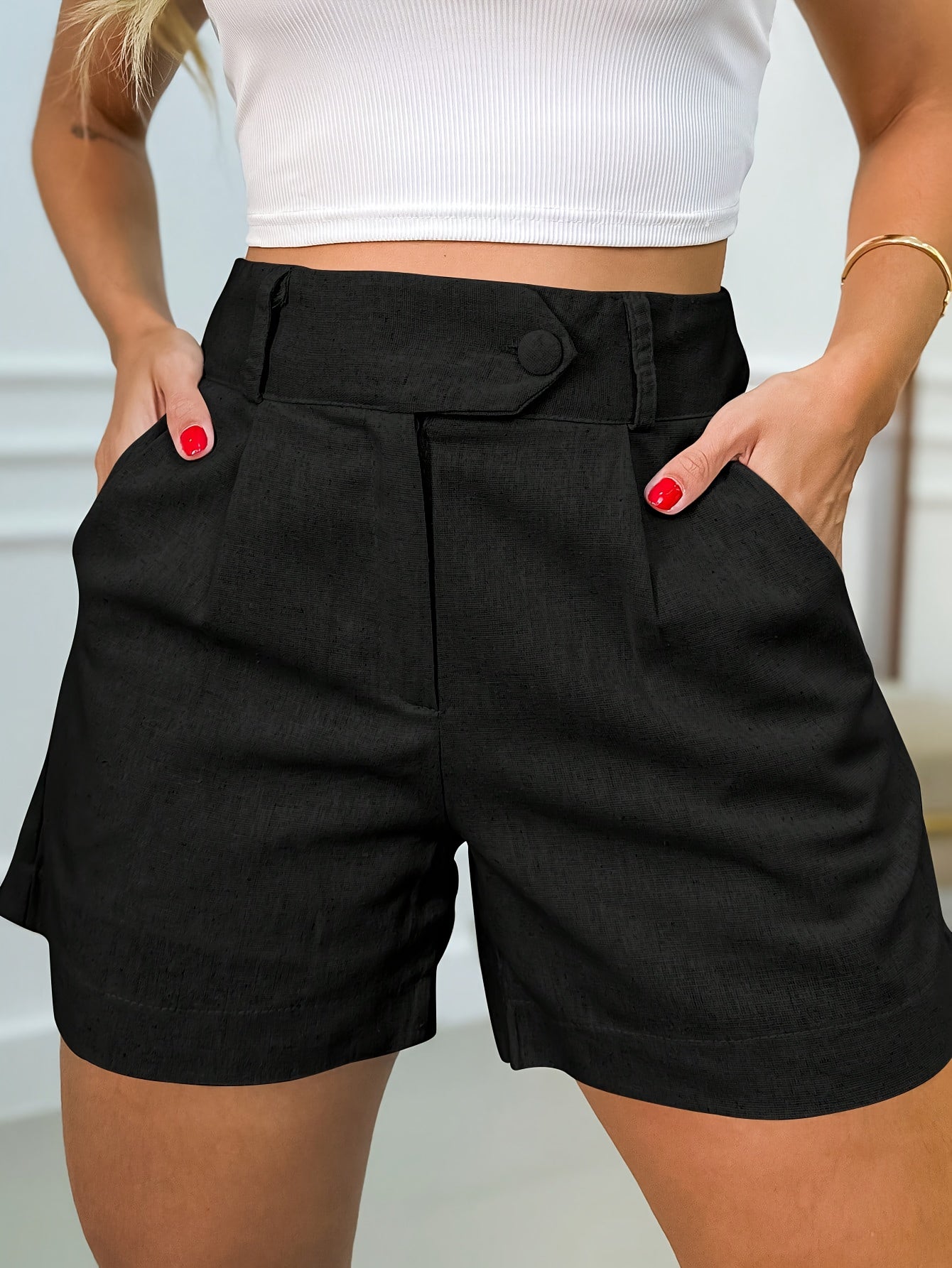 MARINA - HIGH-WAIST CASUAL SHORTS
