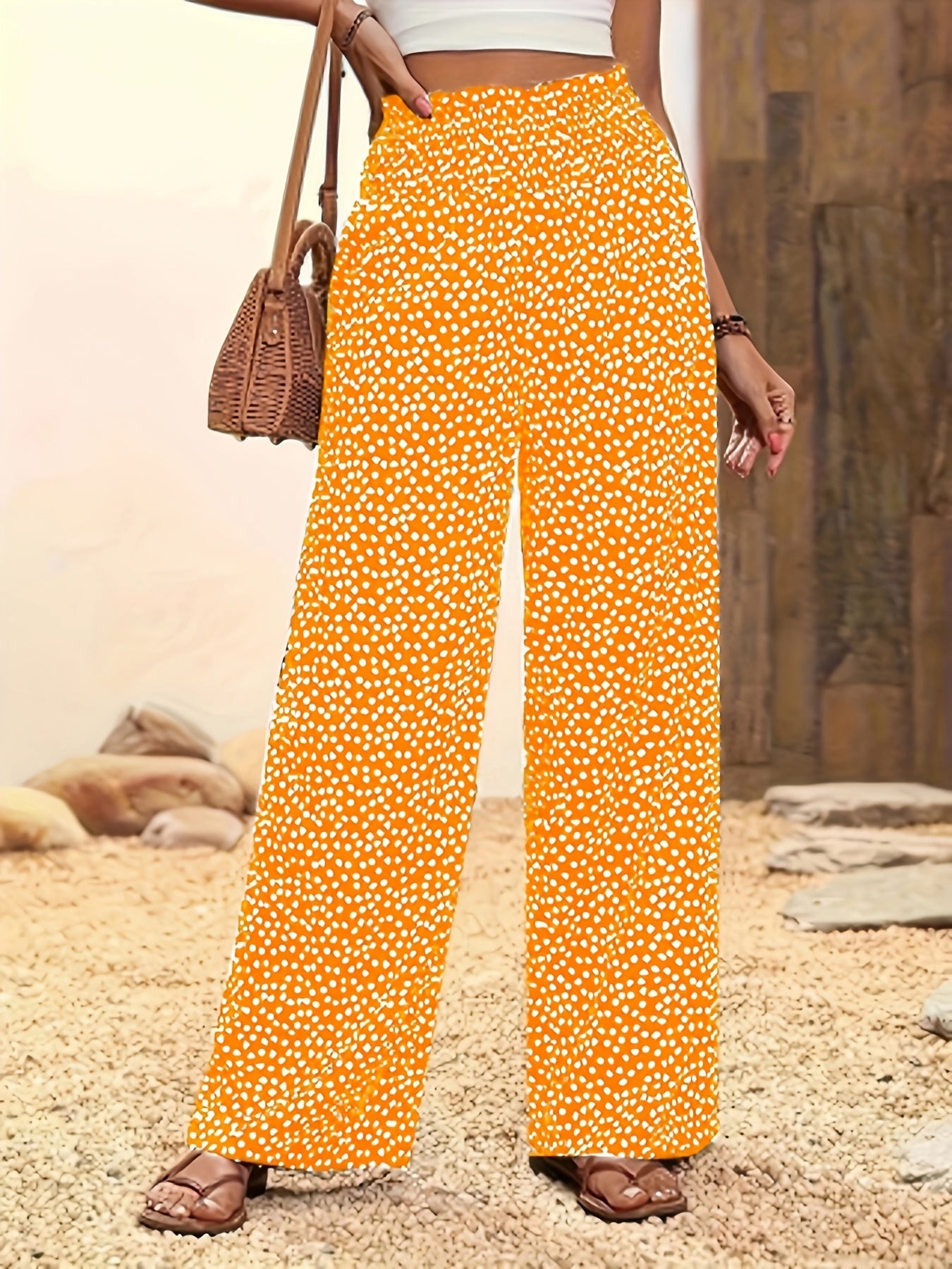 MIRA - ALLOVER PRINT WIDE-LEG PANTS