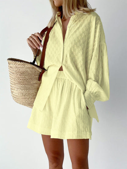 ELIZABETH - EFFORTLESSLY CHIC BREEZY SHIRT AND SHORTS ENSEMBLE