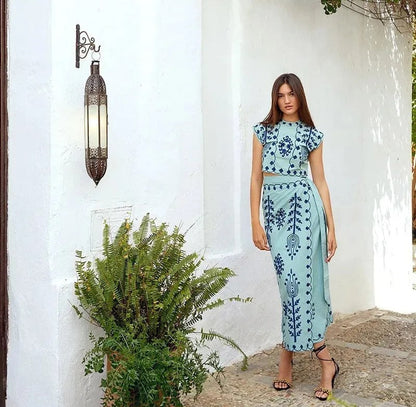 Camilla – wild garden top & skirt set