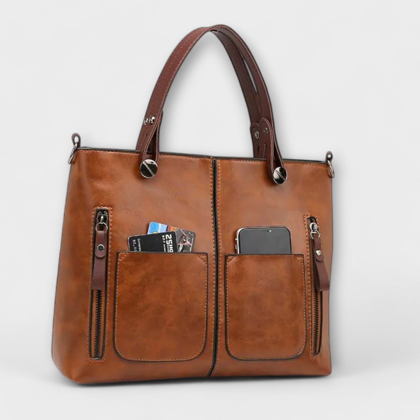 PREMIUM LEATHER HANDBAG - LUXURY & TIMELESS ELEGANCE