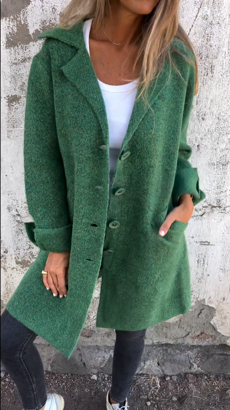 EMILY – LONG ELEGANT COAT WITH STYLISH LAPELS