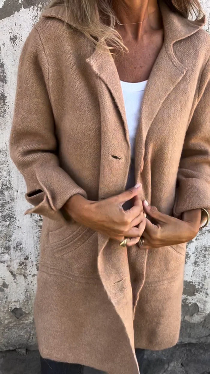 EMILY – LONG ELEGANT COAT WITH STYLISH LAPELS