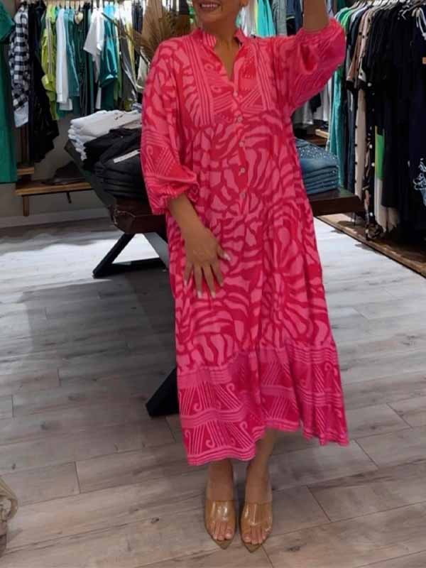 Mira – sunset bloom v-neck dress