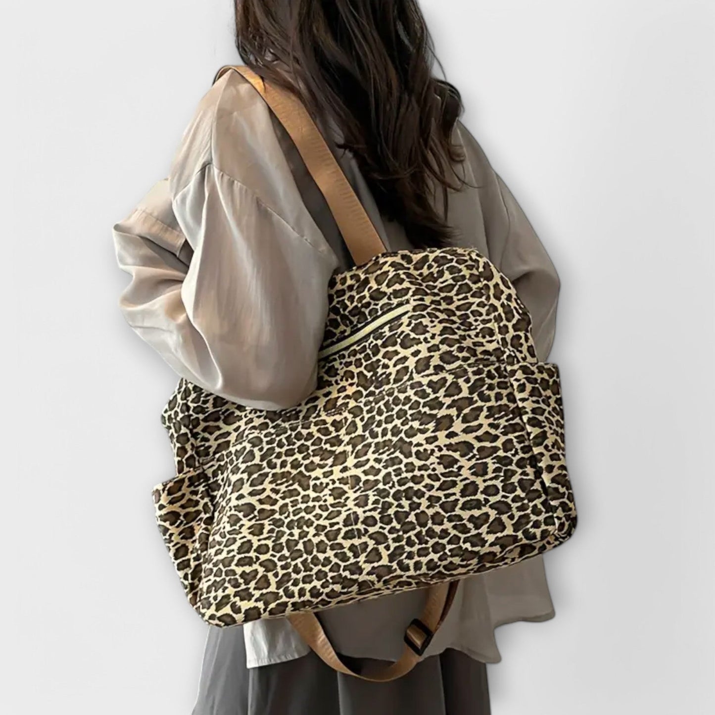 LEOPARD PRINT -CANVAS CROSSBODY BAG