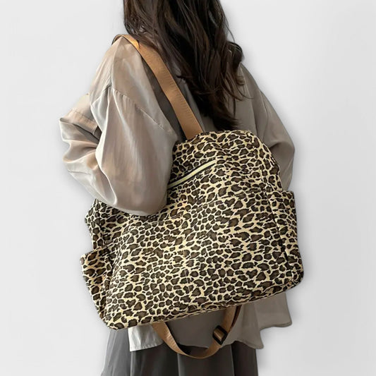 LEOPARD PRINT -CANVAS CROSSBODY BAG
