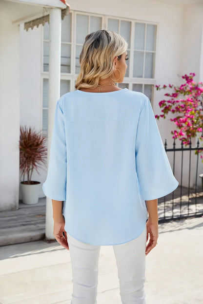 Cara – moonlit ease v-neck blouse