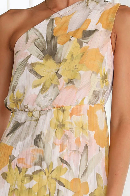 CAPRICE - PRINTED OFF-THE-SHOULDERS DRESS