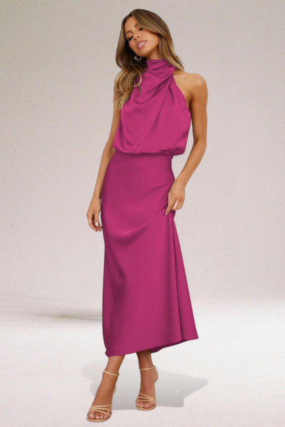 VALENTINA - SATIN DRESS WITH SOPHISTICATED DETAILS