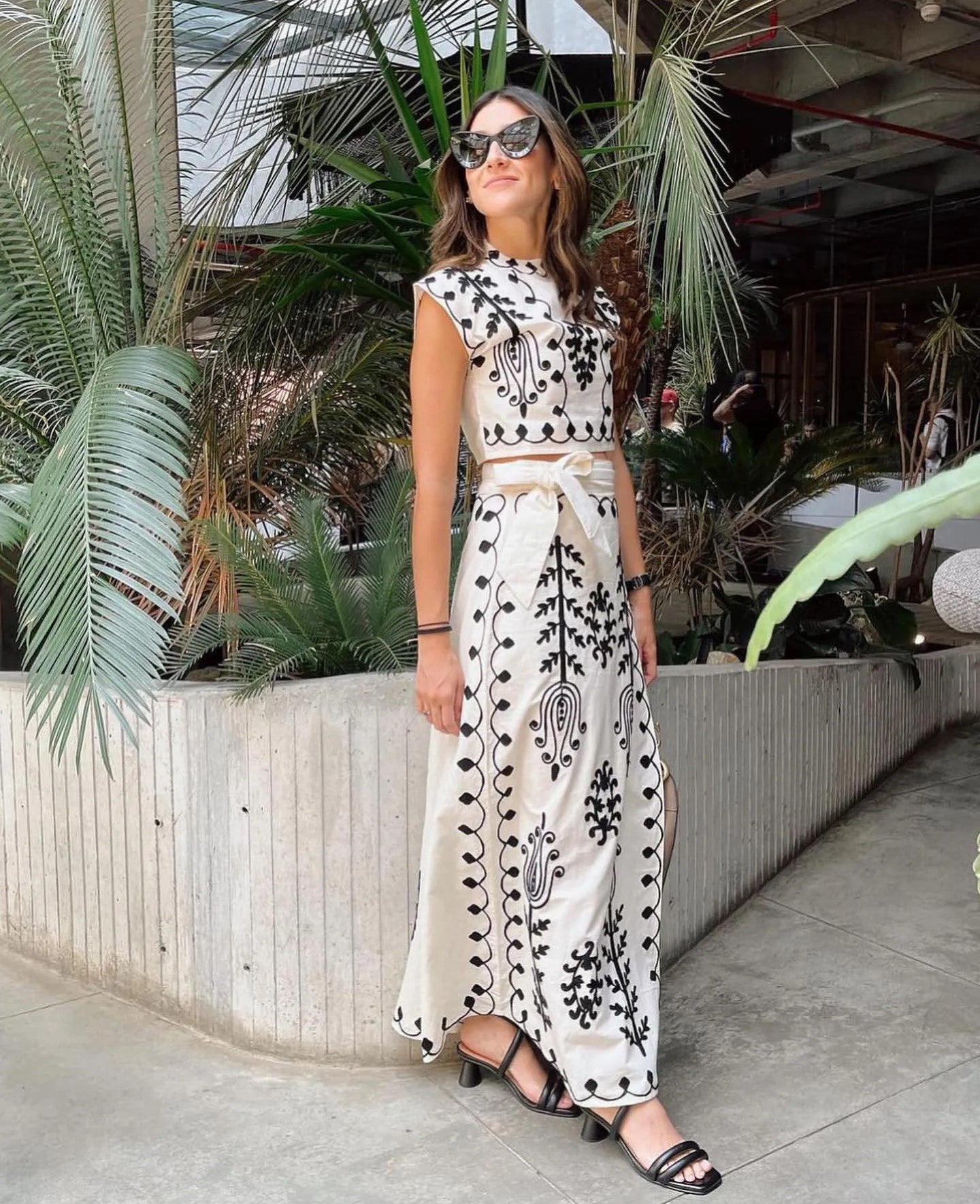 Camilla – wild garden top & skirt set
