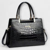 GLOSSY CROCODILE-PATTERN HANDBAG