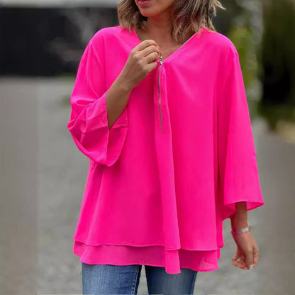 Heidi – twilight drape zipped top