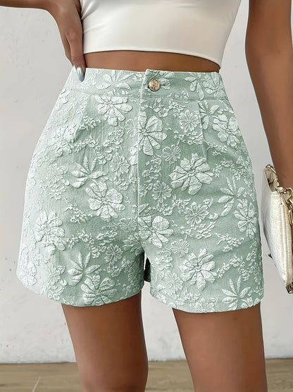 CAMILLE - FLORAL JACQUARD CASUAL SHORTS