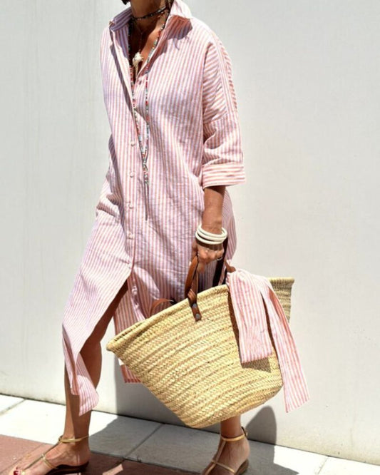 Serena – timeless stripes shirt dress