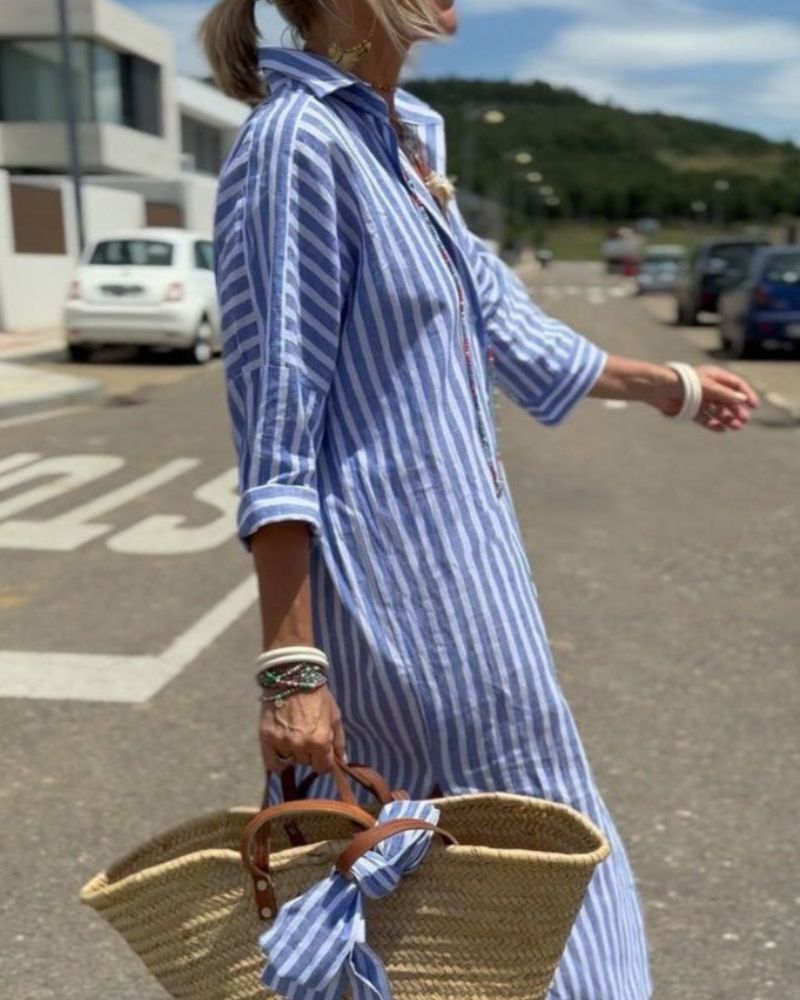 Serena – timeless stripes shirt dress