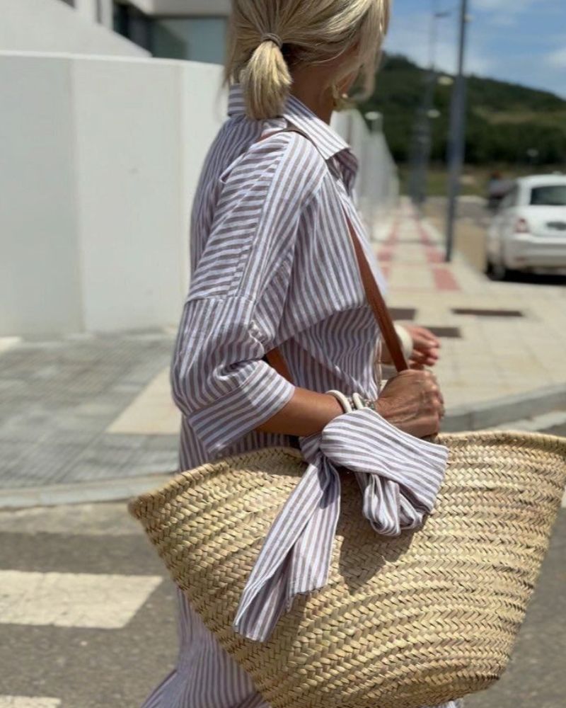 Serena – timeless stripes shirt dress