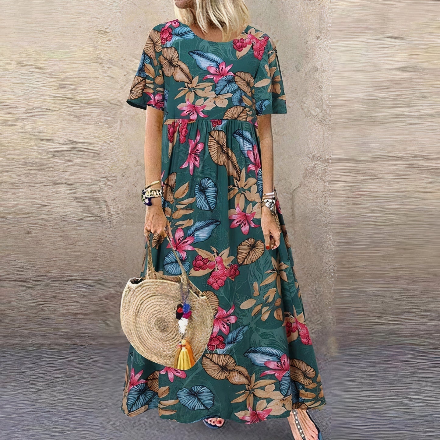 FLORA - LONG DRESS WITH FLOWERS