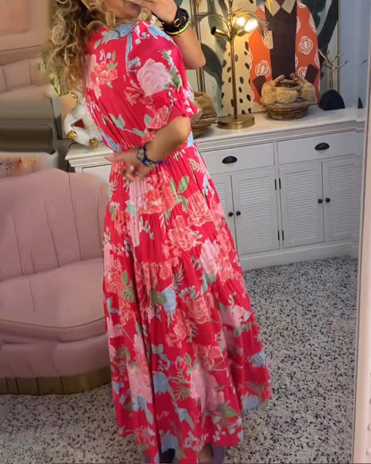 Catrisa – blooming charm v-neck dress with pockets