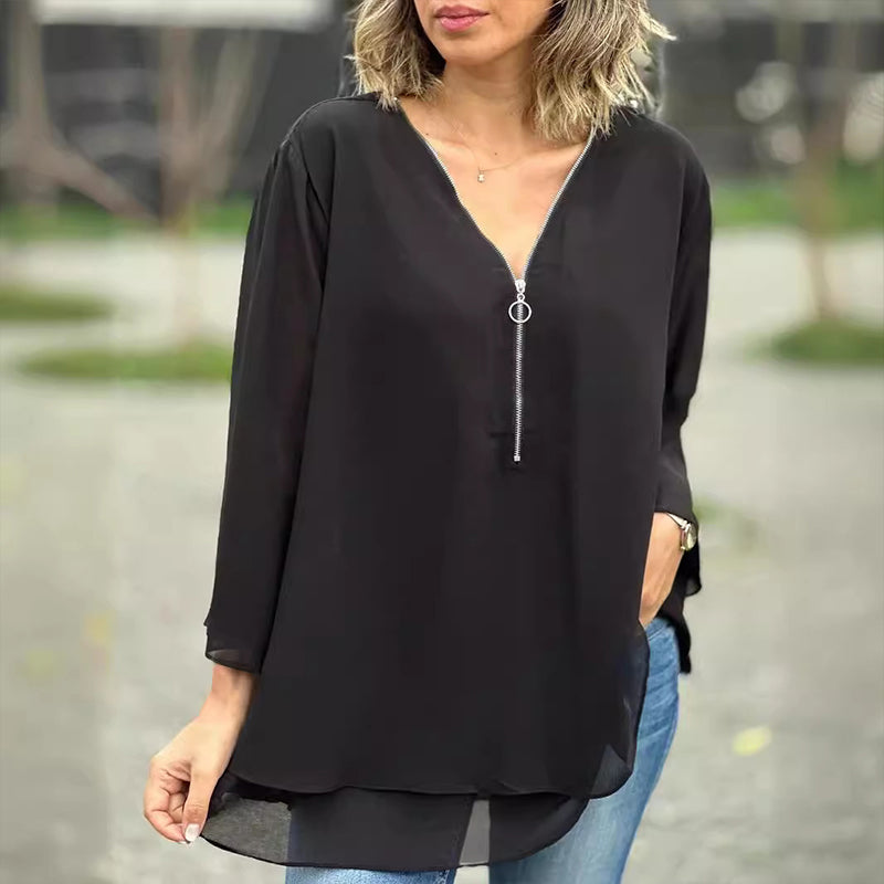 Heidi – twilight drape zipped top
