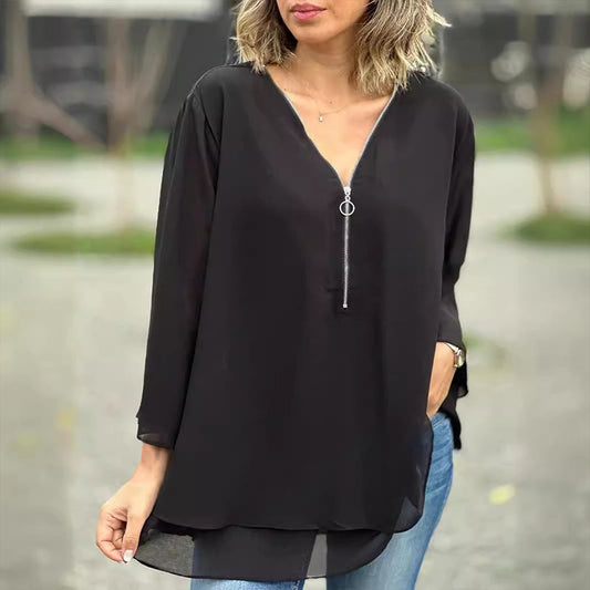 Heidi – twilight drape zipped top