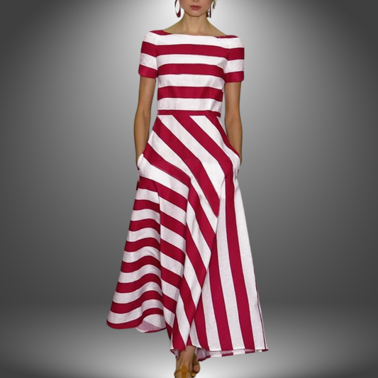 Nicole | Handcrafted Striped Maxi Dress