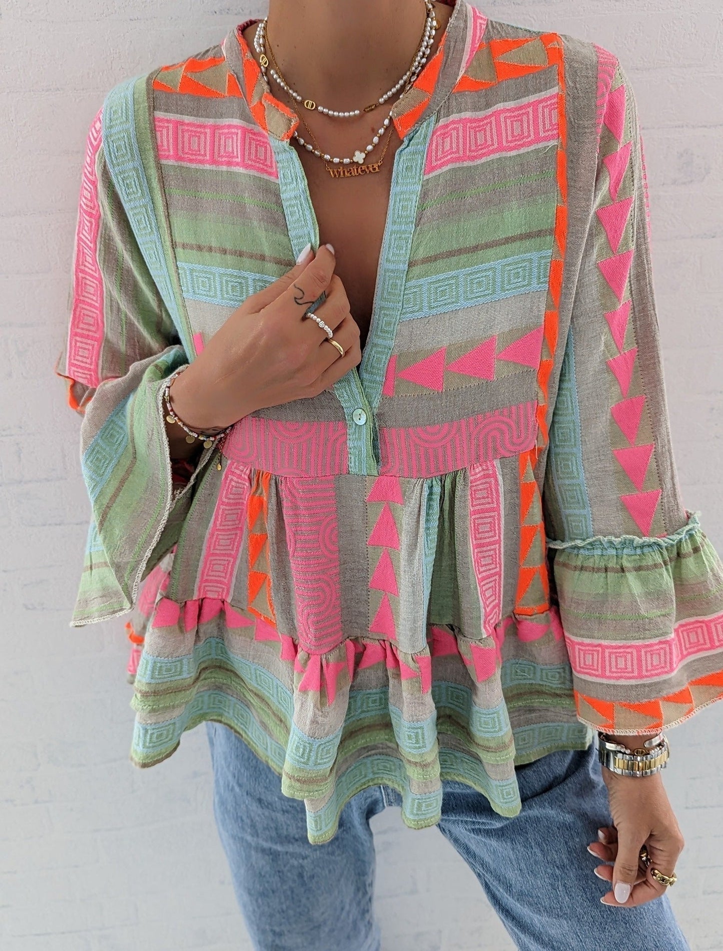 Tess – wild bloom print top